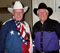Ron Wilson, Cowboy Poet Lariat, with Les Gilliam, the Oklahoma Balladeer.  